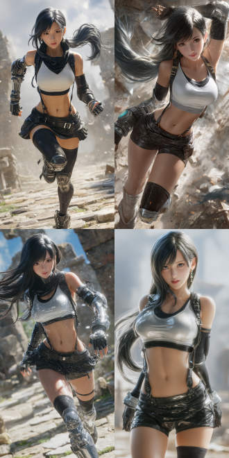in the styles of the artgerm, a china beauty in game cg, like tifa, is running dynamically, (motion capture), wearing reflective armor, she has shiny silver hair, and part of her black hair is cascading down. on the the ruins of a battlefield, healthy and complete hands and fingers. ultra-high definition picture quality.