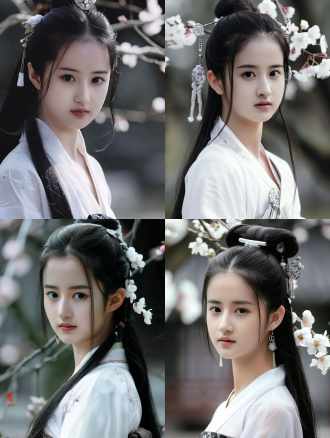 微光照片，电影灯光，最佳品质，极其细致的眼睛和面部，张静娜，护肤，梅花季，4k高细节照片，美学可爱，无文字旧杂志封面，可爱的中国女演员，18岁，女演员，无尾，图像应该具有电影般的构图，以高清晰度和分辨率捕捉复杂的细节，模仿蒂姆·沃克用哈苏h6d-400c相机拍摄的照片。