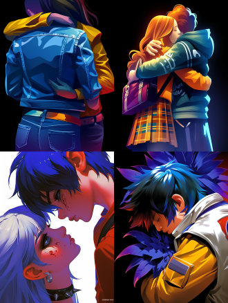 1 girl and 1 boy, passionate dance, vector painting, 4d cinema, two young people, full of vitality, abduzeedo