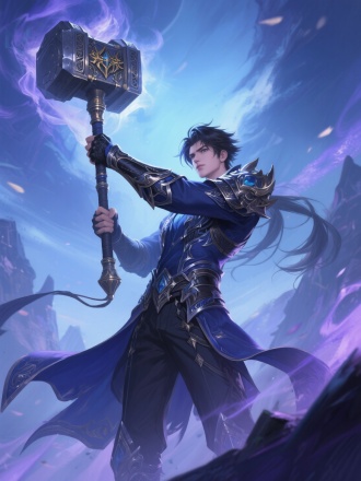 斗罗大陆唐三，拿着昊天锤，威风凛凛