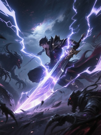 一道流光自天外而来，如惊鸿乍现，似奔雷疾驰! 带着无可匹敌的锋锐，精准切入战局，一刀斩断暗界怪物!